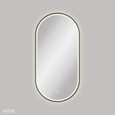 Fienza Empire LED Matte Black Framed Mirror, 600 x 1200mm